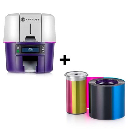 Kit Impressora Datacard DS2 Simplex 525301-001 com Ribbon Colorido Sigma - 250 Impressões