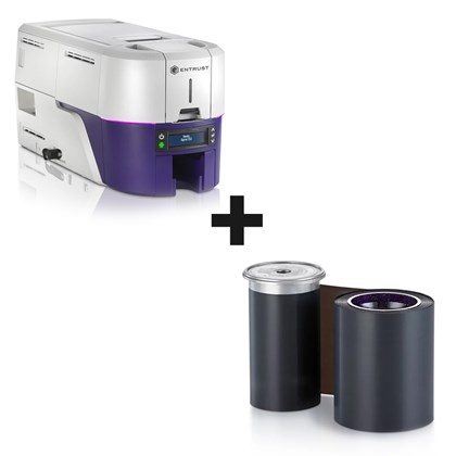 Kit Impressora de Cartão Entrust Sigma DS2 Duplex com Ribbon Preto 1500 Impressões