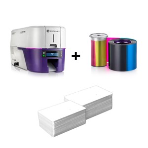 Kit Impressora Entrust DS2 Duplex com Ribbon Color 250 Impressões e Cartão Pvc 250 unidades