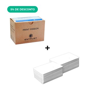 Kit Ribbon Colorido 500 Impressões com Cartão Branco de PVC - 500 unidades